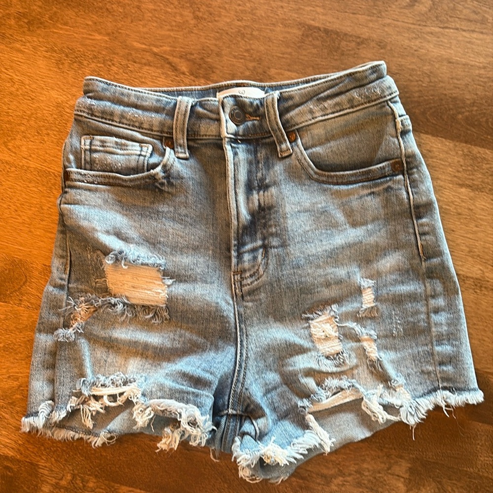 Windsor Blue Jean Shorts Distressed High-Waisted